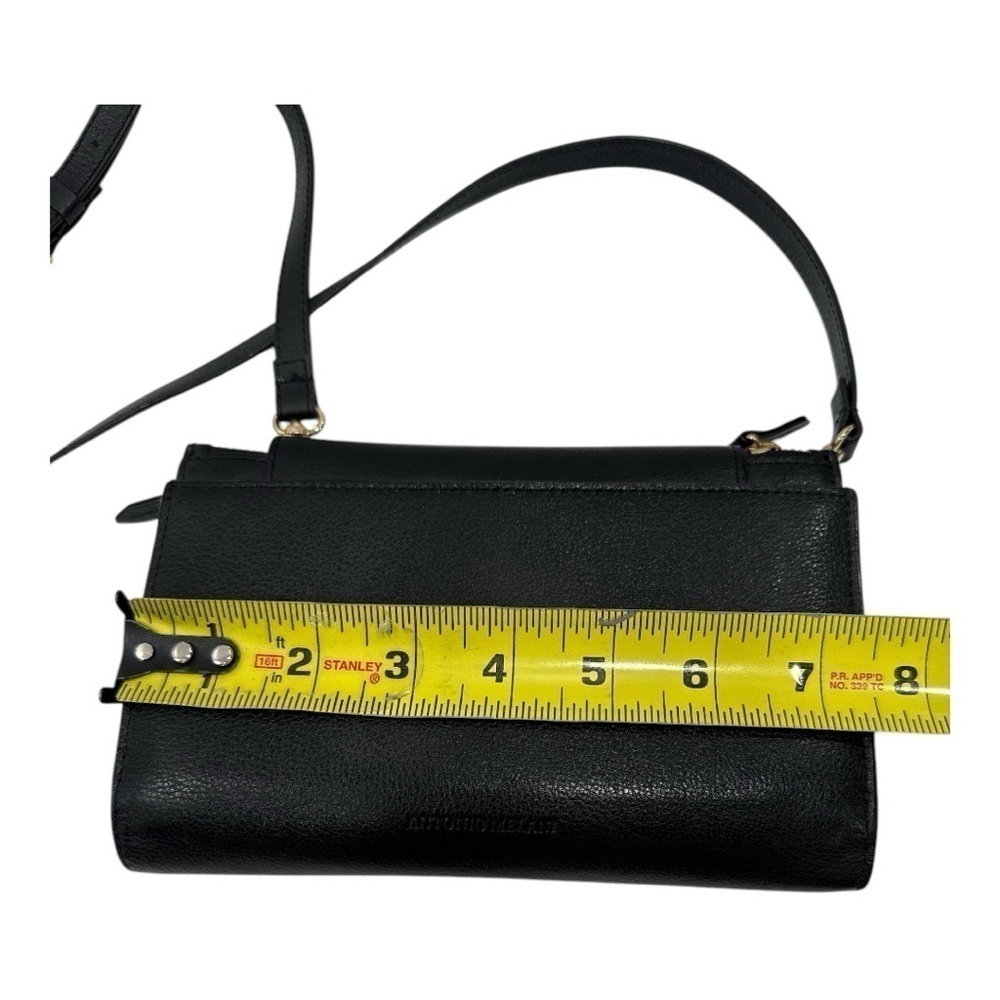 Antonio Melani Leather Convertible Crossbody Bag Wrislet Wallet Organizer BLACK - Picture 7 of 13